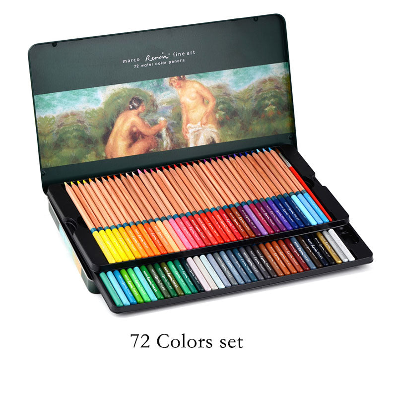⭐ Lápices de Colores Acuarelables Profesionales | 24 / 36 / 48 / 72 Colores | Mina 3.7 mm, Solubles en Agua, Caja Metálica – Ideal para Estudiantes, Artistas y Regalo