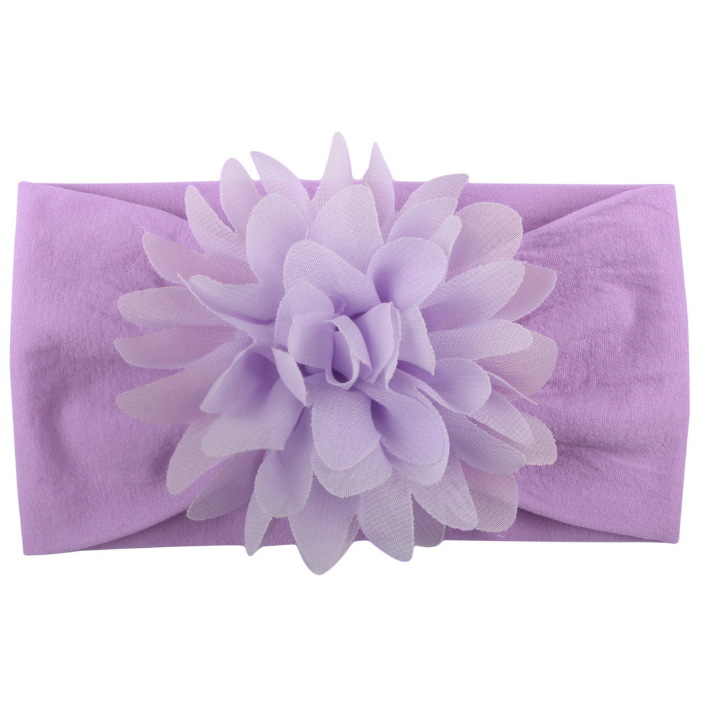⭐ Cinta para el Pelo de Bebé con Flor de Chifón | Accesorio Suave de Nylon, Hecho a Mano | Estilo Princesa, Varias Colores | Ideal para Sesiones de Fotos y Uso Diario