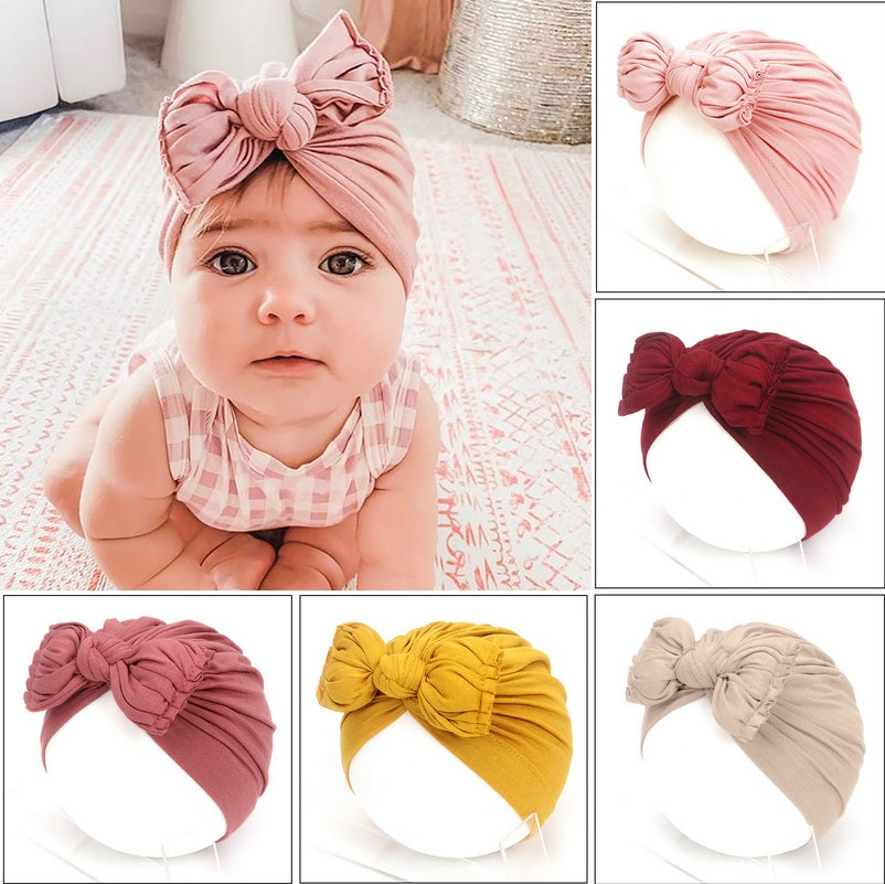 ⭐Gorrito Turbante para Bebé Recién Nacido | Suave, Elástico y Cómodo | Sombrero para Niñas 0–28 Meses – Headwrap de Punto