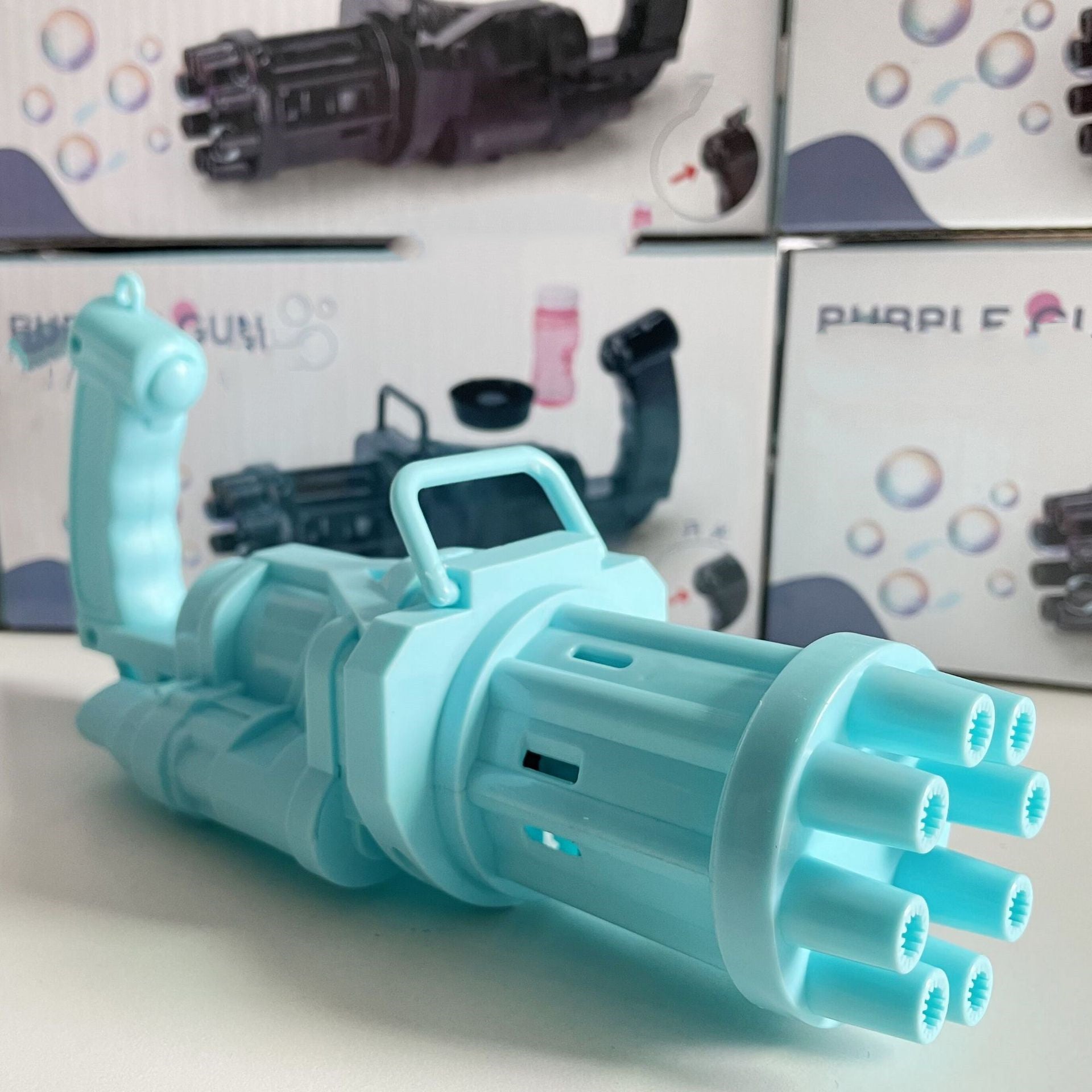 ⭐ Pistola de Burbujas para Niños 2 en 1 | Máquina de Burbujas + Ventilador | ABS Resistente, Colores Rosa/Oro/Negro | Ideal para Baño, Verano, Fiestas y Juegos