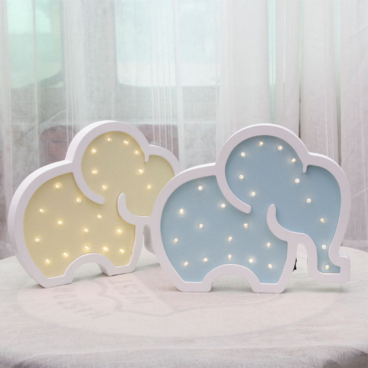 ⭐ Lámpara LED Infantil Elefante Bebé | Decoración de Pared en Madera, Luz Suave | Estilo Europeo, Ideal para Habitaciones de Bebé