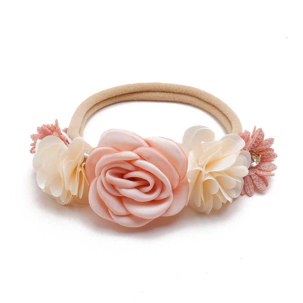 ⭐ Diadema Infantil Floral con Perlas | Cinta para Bebé Full Moon – Estilo Retro y Elegante