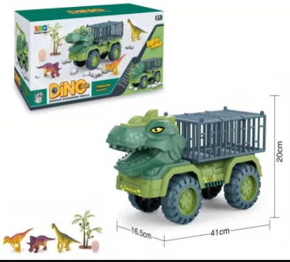 ⭐Set de Vehículos Dinosaurio para Niños | Camión de Ingeniería Grande con Contenedor – Juguete Infantil de Dinosaurios