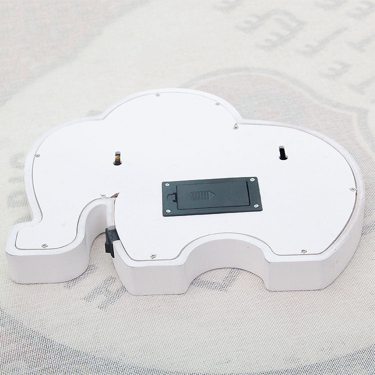 ⭐ Lámpara LED Infantil Elefante Bebé | Decoración de Pared en Madera, Luz Suave | Estilo Europeo, Ideal para Habitaciones de Bebé