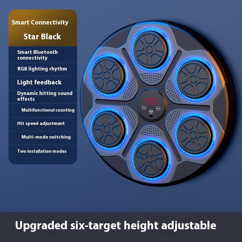 ⭐Máquina de Boxeo Musical con Luces RGB y Bluetooth | Entrenamiento en Casa, Velocidad Ajustable, Para Adultos y Niños | Kickboxing, Karate, Fitness