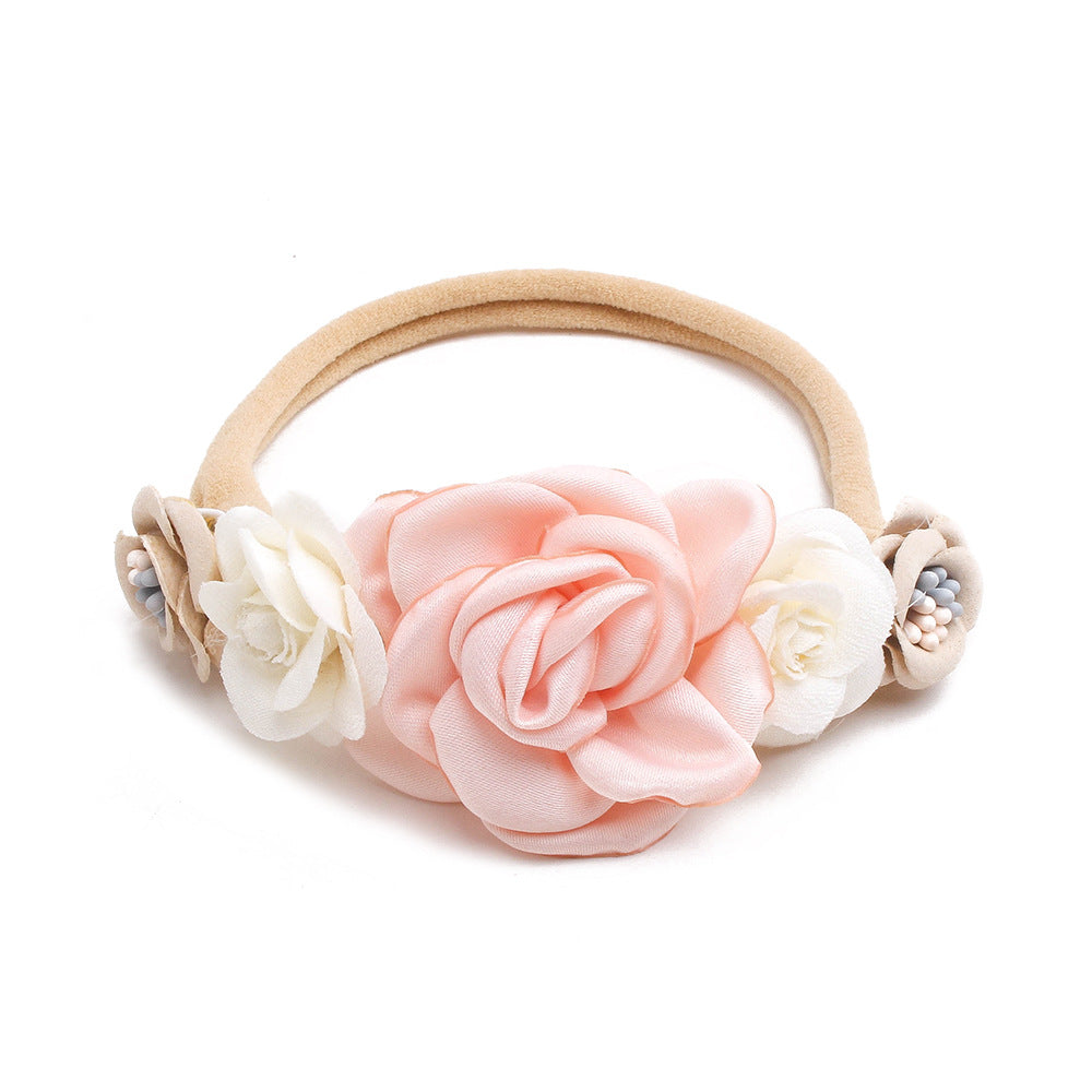 ⭐ Diadema Infantil Floral con Perlas | Cinta para Bebé Full Moon – Estilo Retro y Elegante