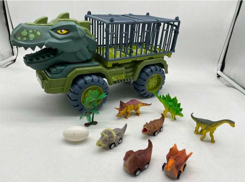 ⭐Set de Vehículos Dinosaurio para Niños | Camión de Ingeniería Grande con Contenedor – Juguete Infantil de Dinosaurios