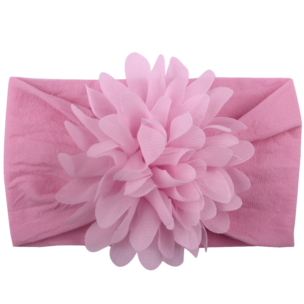⭐ Cinta para el Pelo de Bebé con Flor de Chifón | Accesorio Suave de Nylon, Hecho a Mano | Estilo Princesa, Varias Colores | Ideal para Sesiones de Fotos y Uso Diario
