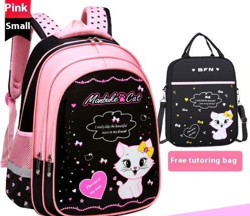 ⭐Mochila Escolar Infantil con Estampado de Gatito | Impermeable, Ligera y Resistente | Opciones con Estuche y Caja de Papelería