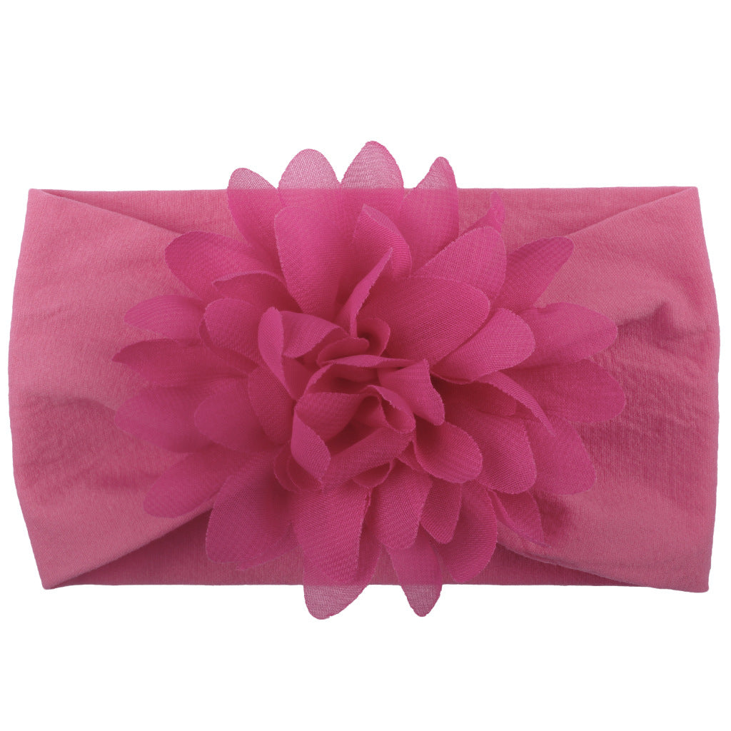 ⭐ Cinta para el Pelo de Bebé con Flor de Chifón | Accesorio Suave de Nylon, Hecho a Mano | Estilo Princesa, Varias Colores | Ideal para Sesiones de Fotos y Uso Diario