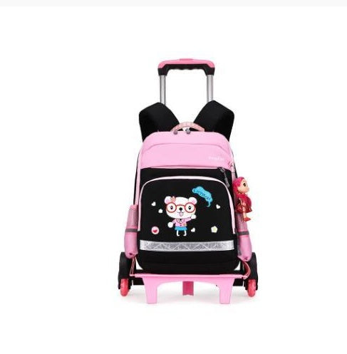 ⭐ Mochila Escolar con Ruedas Desmontable – Estilo Coreano | 36–55L, Oxford Impermeable, Ligera y Transpirable | Para Niños y Niñas de Primaria