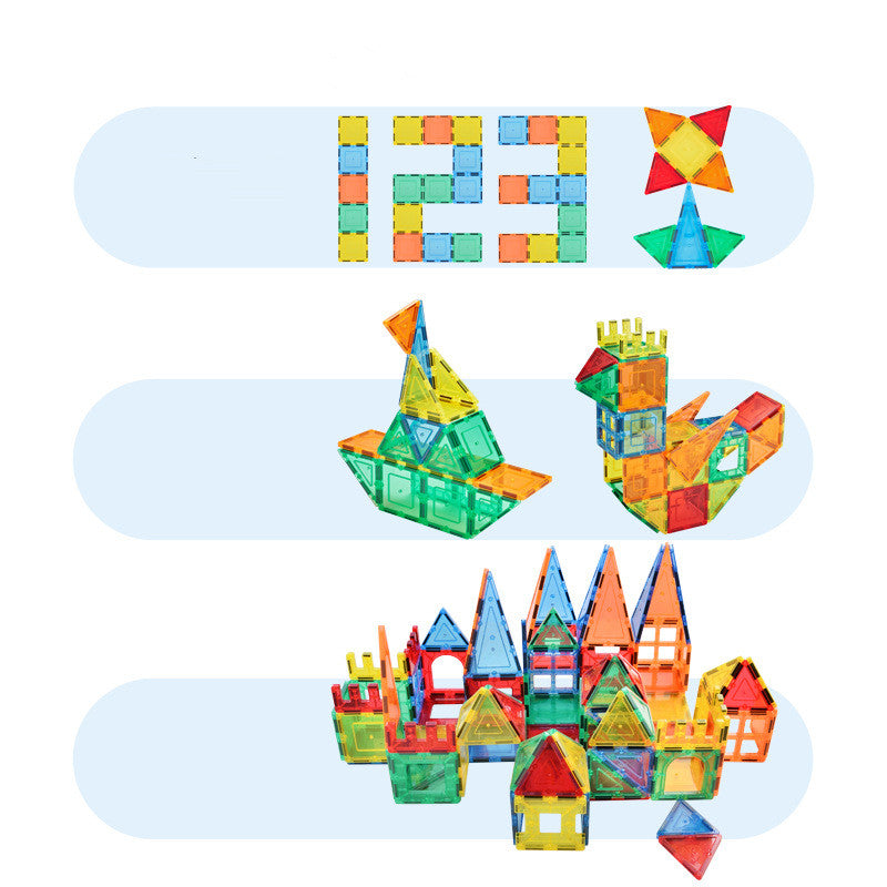 ⭐ Bloques Magnéticos de Construcción para Niños | 32 / 60 / 82 / 100 Piezas | Juguete Educativo Temprano, ABS Seguro, Translucentes y de Colores