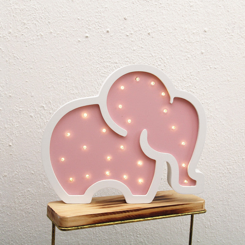⭐ Lámpara LED Infantil Elefante Bebé | Decoración de Pared en Madera, Luz Suave | Estilo Europeo, Ideal para Habitaciones de Bebé