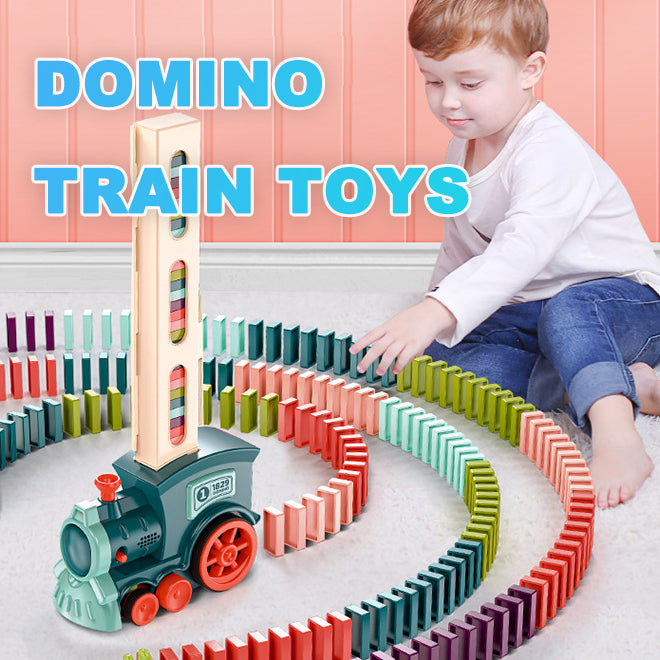 ⭐Tren Automático de Dominó para Niños | Juguete Educativo con 100 Piezas, Colocación Automática, Puzzle Infantil y Desarrollo Motor