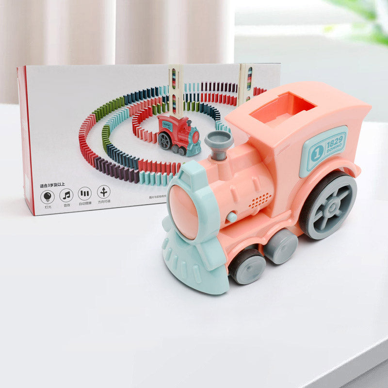 ⭐Tren Automático de Dominó para Niños | Juguete Educativo con 100 Piezas, Colocación Automática, Puzzle Infantil y Desarrollo Motor