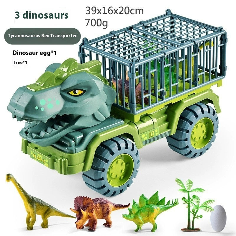 ⭐Set de Vehículos Dinosaurio para Niños | Camión de Ingeniería Grande con Contenedor – Juguete Infantil de Dinosaurios