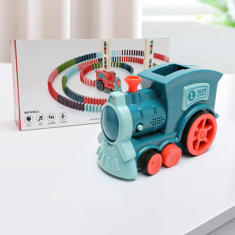 ⭐Tren Automático de Dominó para Niños | Juguete Educativo con 100 Piezas, Colocación Automática, Puzzle Infantil y Desarrollo Motor