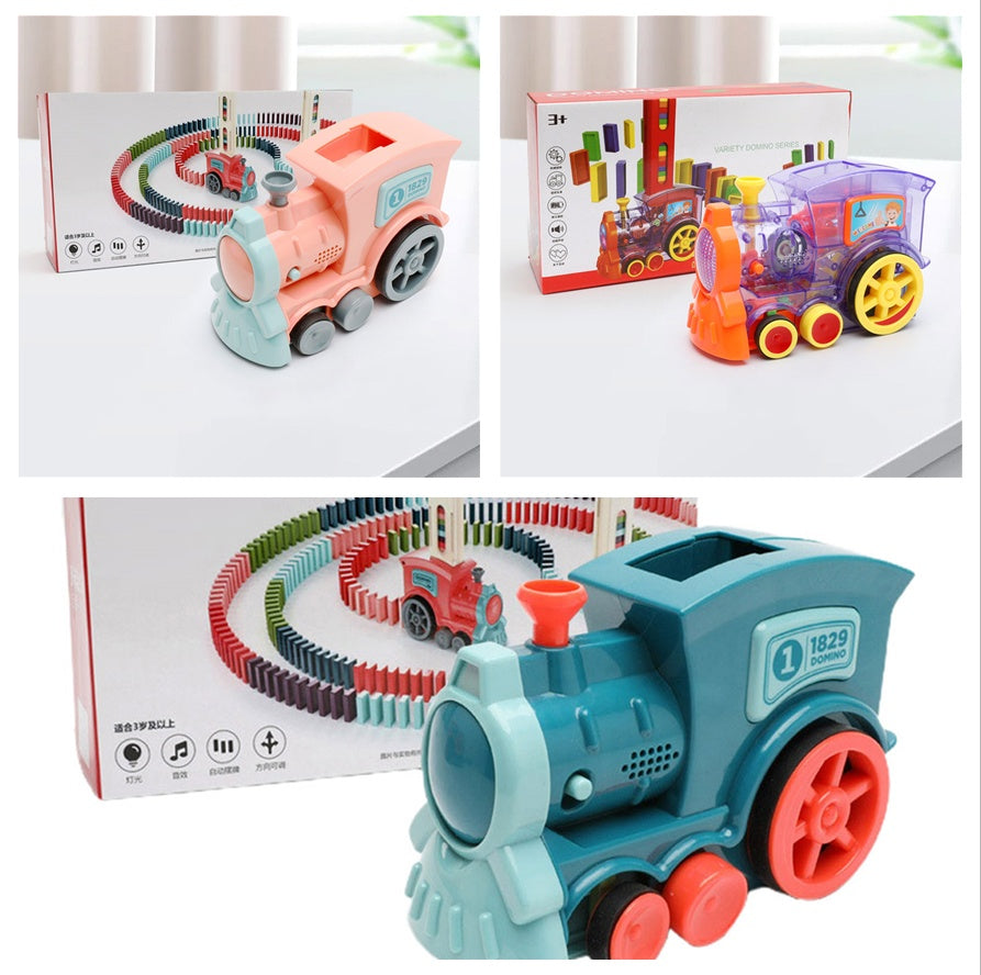⭐Tren Automático de Dominó para Niños | Juguete Educativo con 100 Piezas, Colocación Automática, Puzzle Infantil y Desarrollo Motor