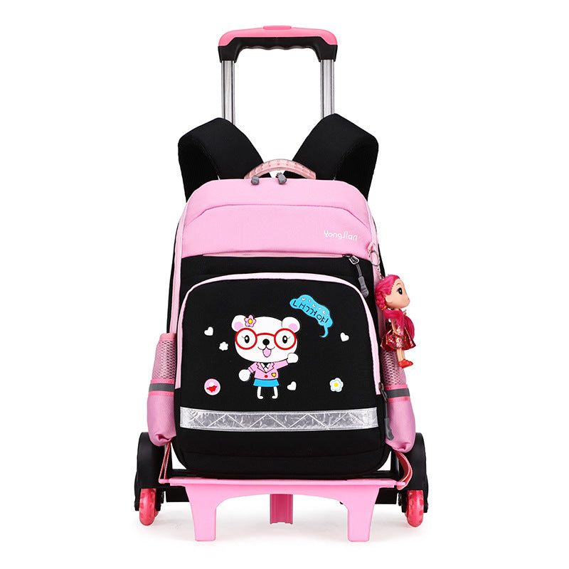 ⭐ Mochila Escolar con Ruedas Desmontable – Estilo Coreano | 36–55L, Oxford Impermeable, Ligera y Transpirable | Para Niños y Niñas de Primaria