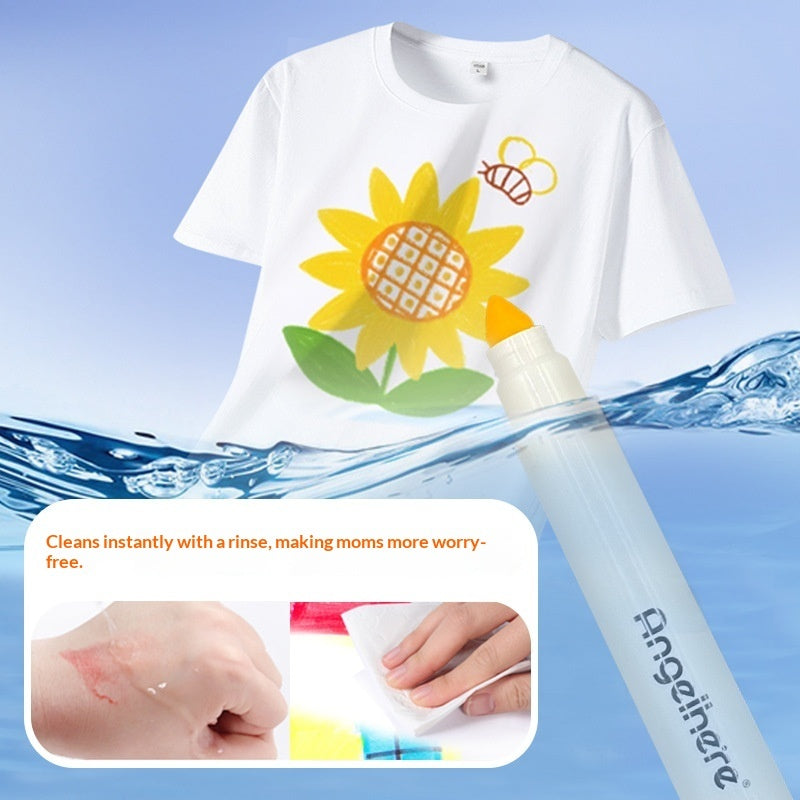 ⭐ Rotuladores Acuarelables Súper Lavables para Niños | Pack 24 Colores, Punta Cónica, No Tóxicos | Ideal para Dibujo, Arte y Escuela | Cubo Portátil