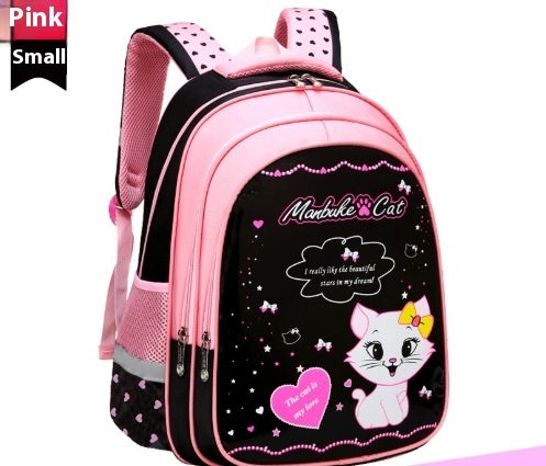 ⭐Mochila Escolar Infantil con Estampado de Gatito | Impermeable, Ligera y Resistente | Opciones con Estuche y Caja de Papelería
